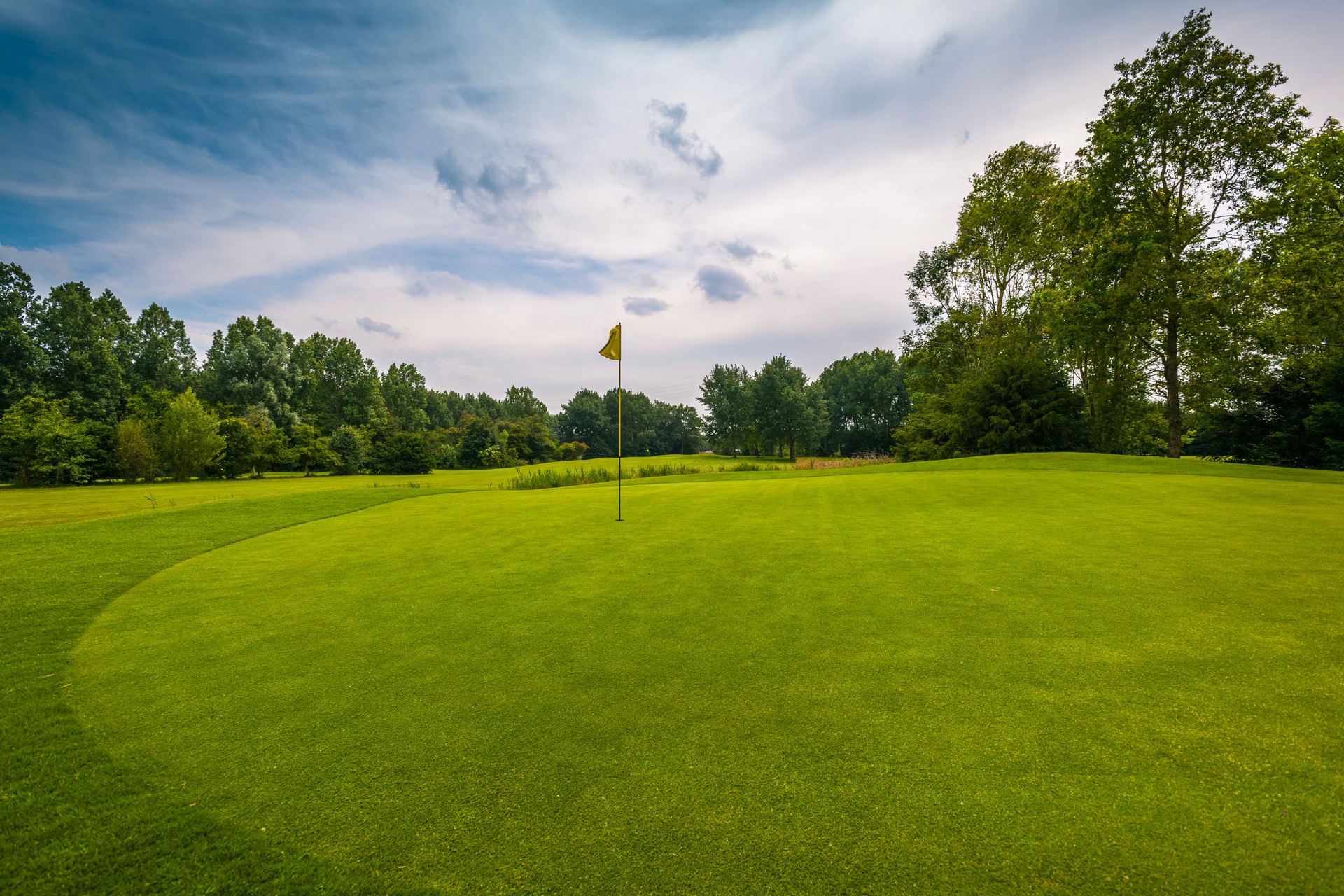 18th hole on golf course